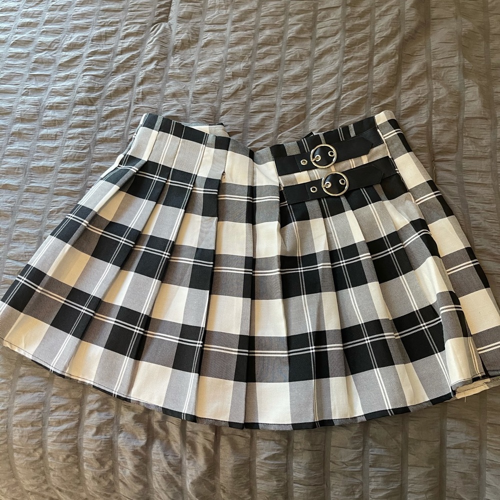 Plaid flare skirt